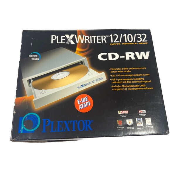 Plextor Plexwriter 12/10/32A CD-RW Internal Drive Write/Rewrite/Read New In Box - Picture 1 of 8